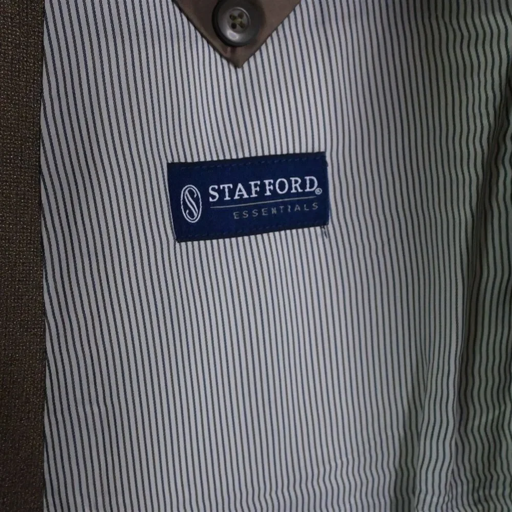 Stafford 48R Light Tan Brown 2Btn‎ Mens Blazer Suit Jacket Sport Coat